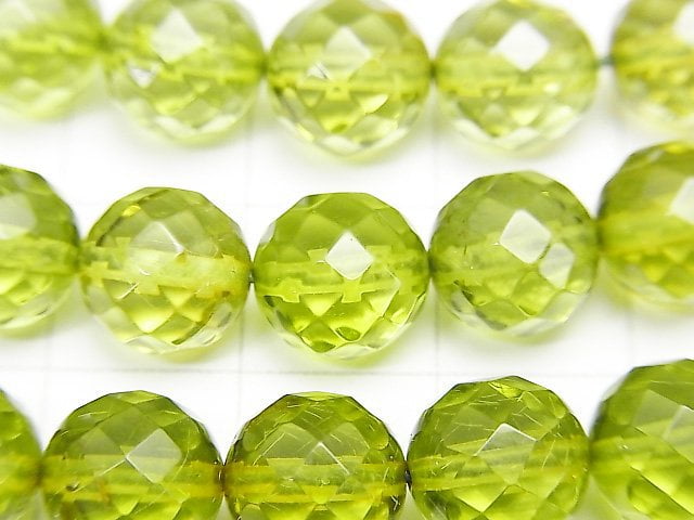 Green Amber AAA 64Faceted Round 8mm 5pcs-1strand beads (aprx.15inch / 38cm)