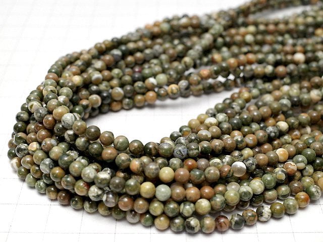 Rainforest Rhyolite Round 4mm 1strand beads (aprx.15inch/38cm)
