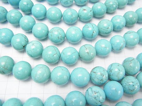 Magnesite Turquoise Round 14mm half or 1strand beads (aprx.15inch/37cm)