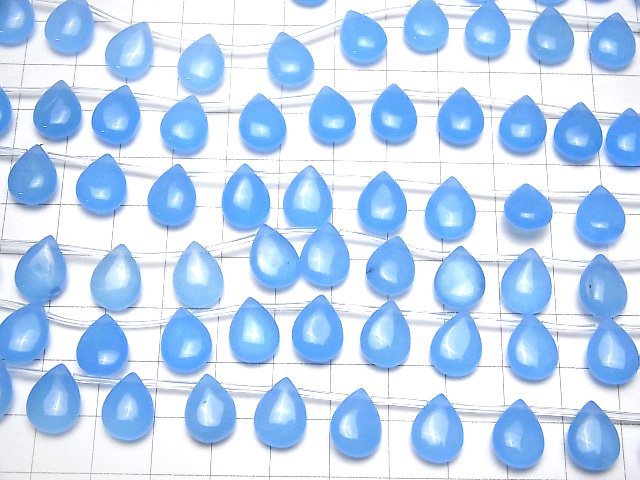 Blue Jade Pear shape 12x9mm half or 1strand beads (aprx.14inch/35cm)