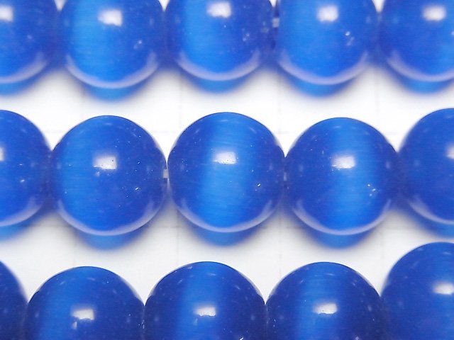 Sky blue color Cat's Eye Round 12mm 1strand beads (aprx.14inch/34cm)