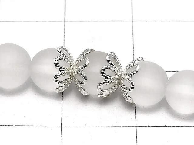 Metal Bead Caps, 7x7x2mm, Silver, 10pcs