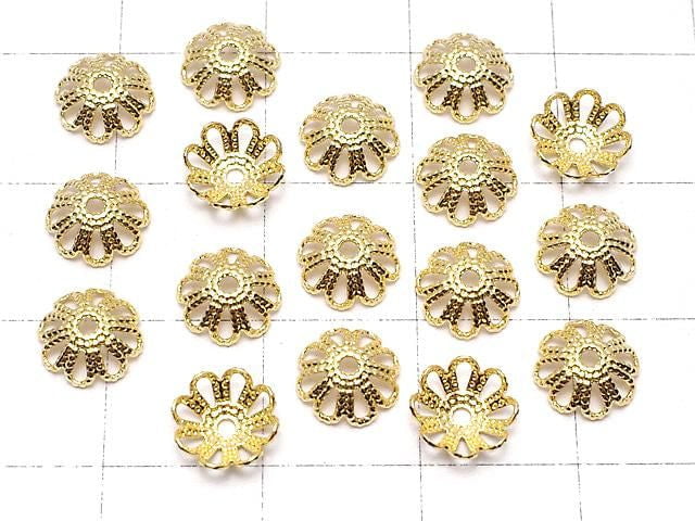 Metal Bead Caps, 7x7x2mm, Gold, 10pcs