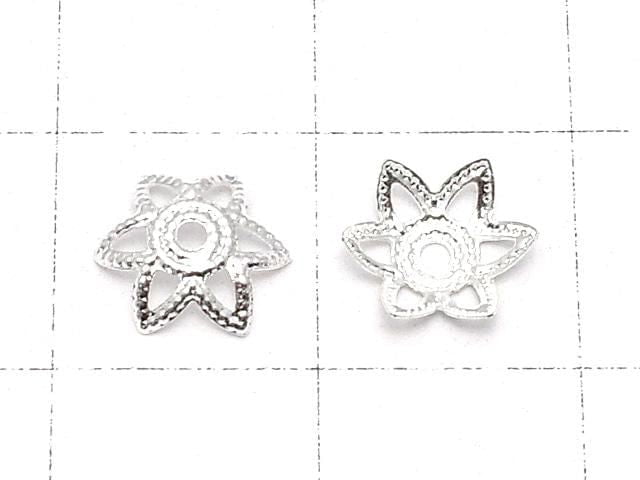 Metal parts Bead cap 7x7x0.5mm Silver color 10pcs