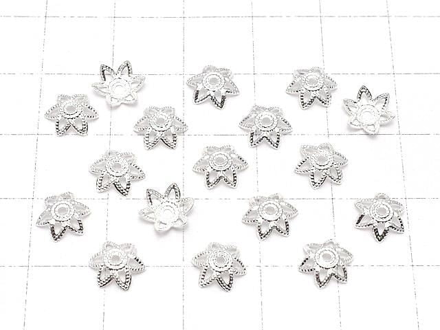 Metal parts Bead cap 7x7x0.5mm Silver color 10pcs