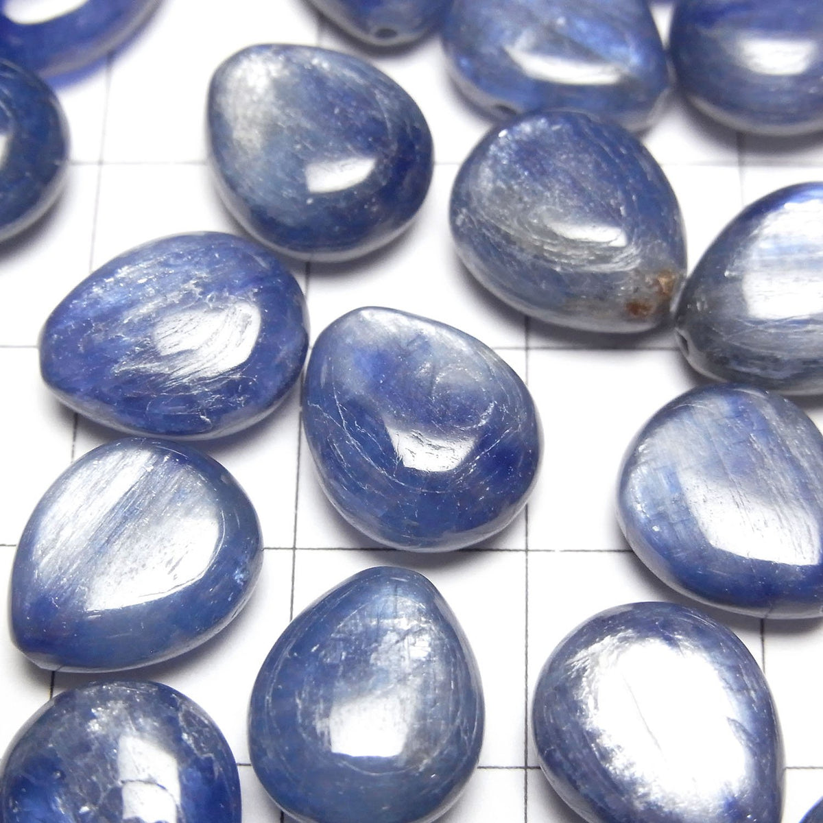 Kyanit AA++ Halbgebohrter Loch Birnenform (Glatt) 12x10mm 4Stücke