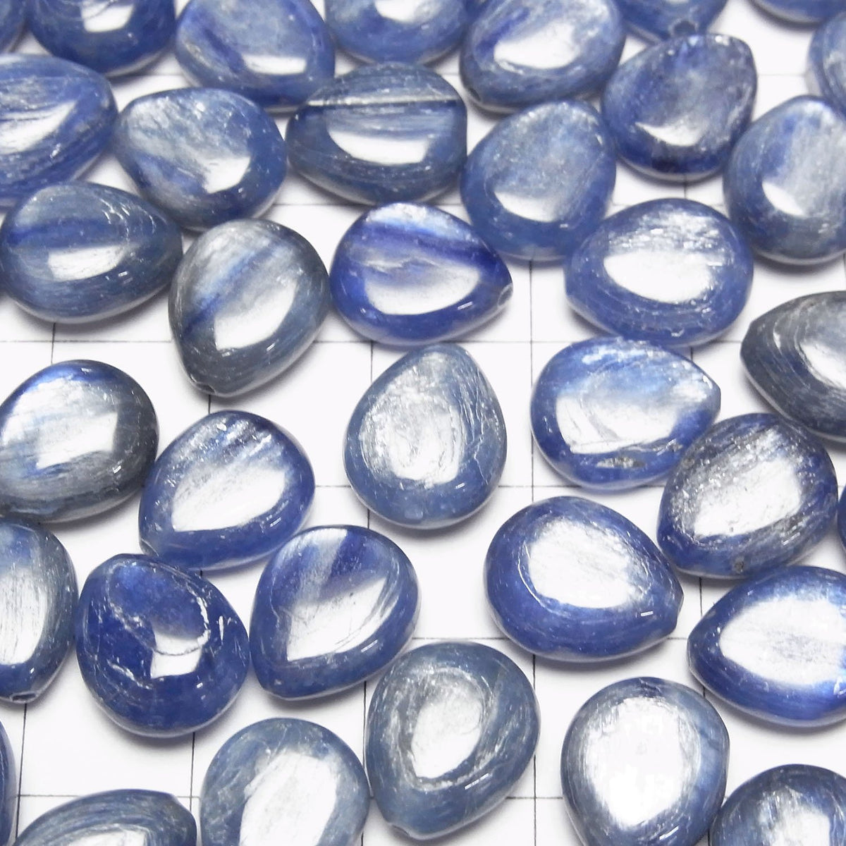 Kyanit AA++ Halbgebohrter Loch Birnenform (Glatt) 12x10mm 4Stücke
