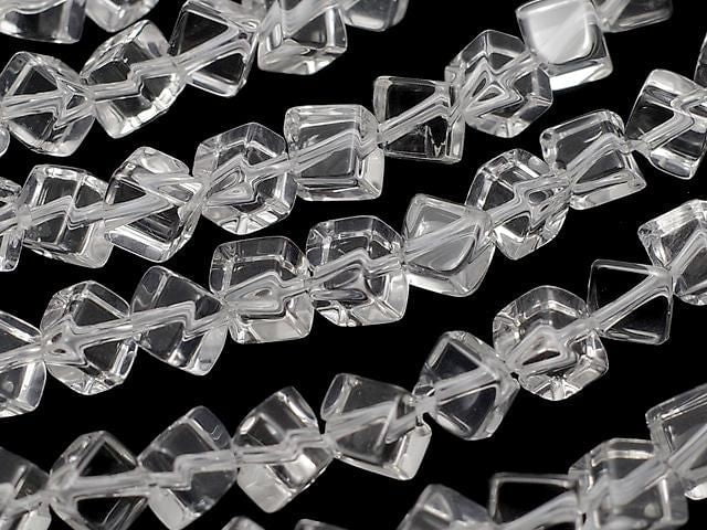 Crystal Quartz AAA Dice 6x6x6mm Half or 1strand beads (approx. 15 inch/36 cm)