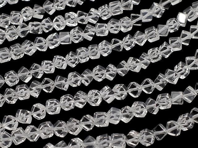 Crystal Quartz AAA Dice 6x6x6mm Half or 1strand beads (approx. 15 inch/36 cm)