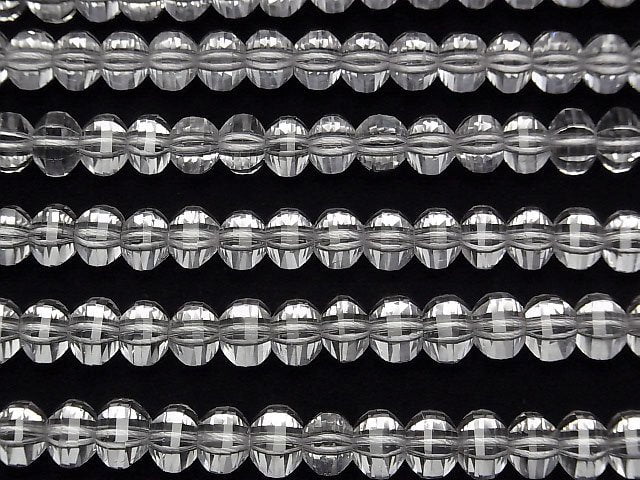 High Quality! Crystal Quartz AAA 6Faceted Multiple Facets Faceted Button Rondelle 8x8x6mm 1/4 or 1strand beads (aprx.15inch/38cm)