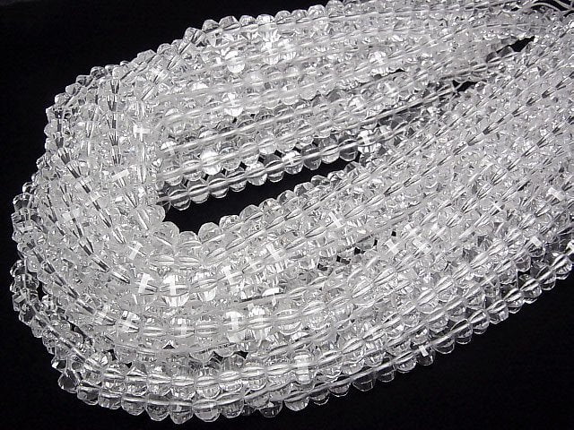 High Quality! Crystal Quartz AAA 6Faceted Multiple Facets Faceted Button Rondelle 8x8x6mm 1/4 or 1strand beads (aprx.15inch/38cm)