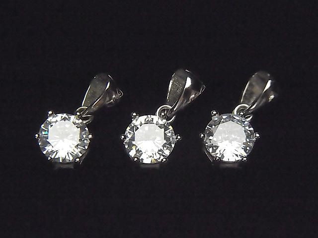 Silver925 Cubic Zirconia Pendant 7x7x5mm 1pc