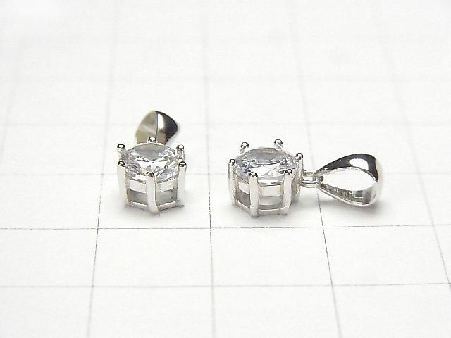 Silver925 Cubic Zirconia Pendant 7x7x5mm 1pc
