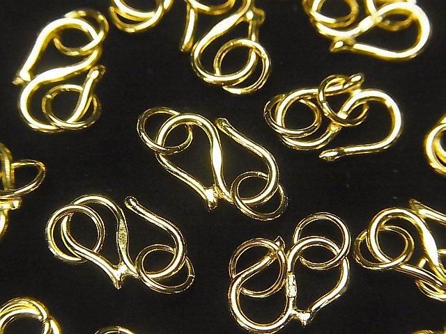 Silver 925 Jump Ring with S-hook, 8mm, 9mm, 11mm, 18KGP, 1pc