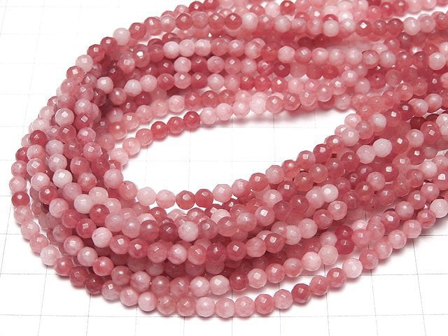 1strand $5.79! Red Jade 32 Faceted Round 4 mm 1strand beads (aprx.15 inch / 37 cm)