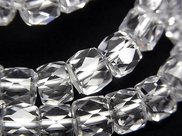 High Quality! Crystal Quartz AAA Faceted Button Rondelle Bracelet 8x8x6mm