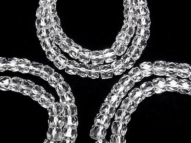 High Quality! Crystal Quartz AAA Faceted Button Rondelle Bracelet 8x8x6mm