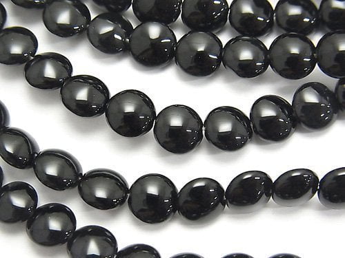 Onyx Coin 6x6x4mm 1strand beads (aprx.15inch/38cm)