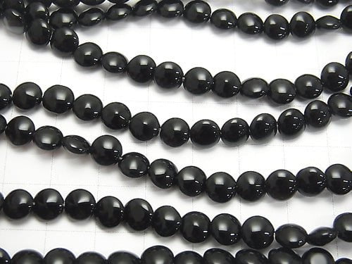 Onyx Coin 6x6x4mm 1strand beads (aprx.15inch/38cm)