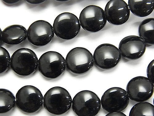 Onyx Coin 8x8x4mm 1strand beads (aprx.15inch/38cm)