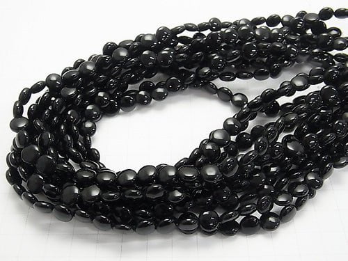 Onyx Coin 8x8x4mm 1strand beads (aprx.15inch/38cm)