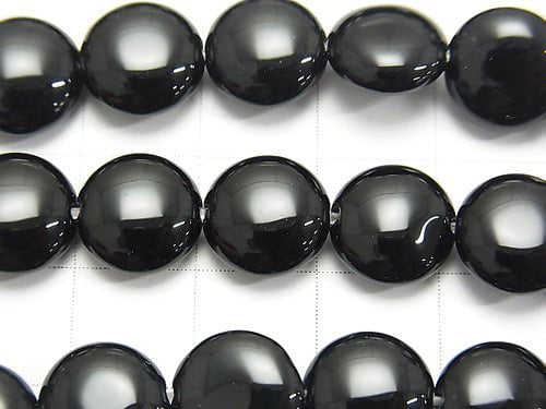 Onyx Coin 10x10x5mm 1strand beads (aprx.15inch/38cm)