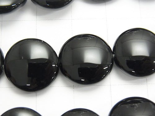 Onyx Coin 14x14x6mm half or 1strand beads (aprx.15inch/36cm)