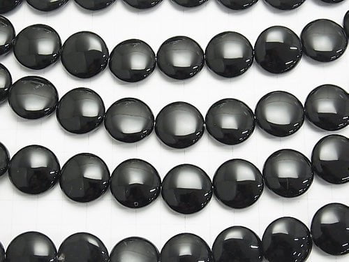 Onyx Coin 20x20x8mm half or 1strand beads (aprx.15inch/36cm)