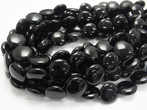 Onyx Coin 20x20x8mm half or 1strand beads (aprx.15inch/36cm)