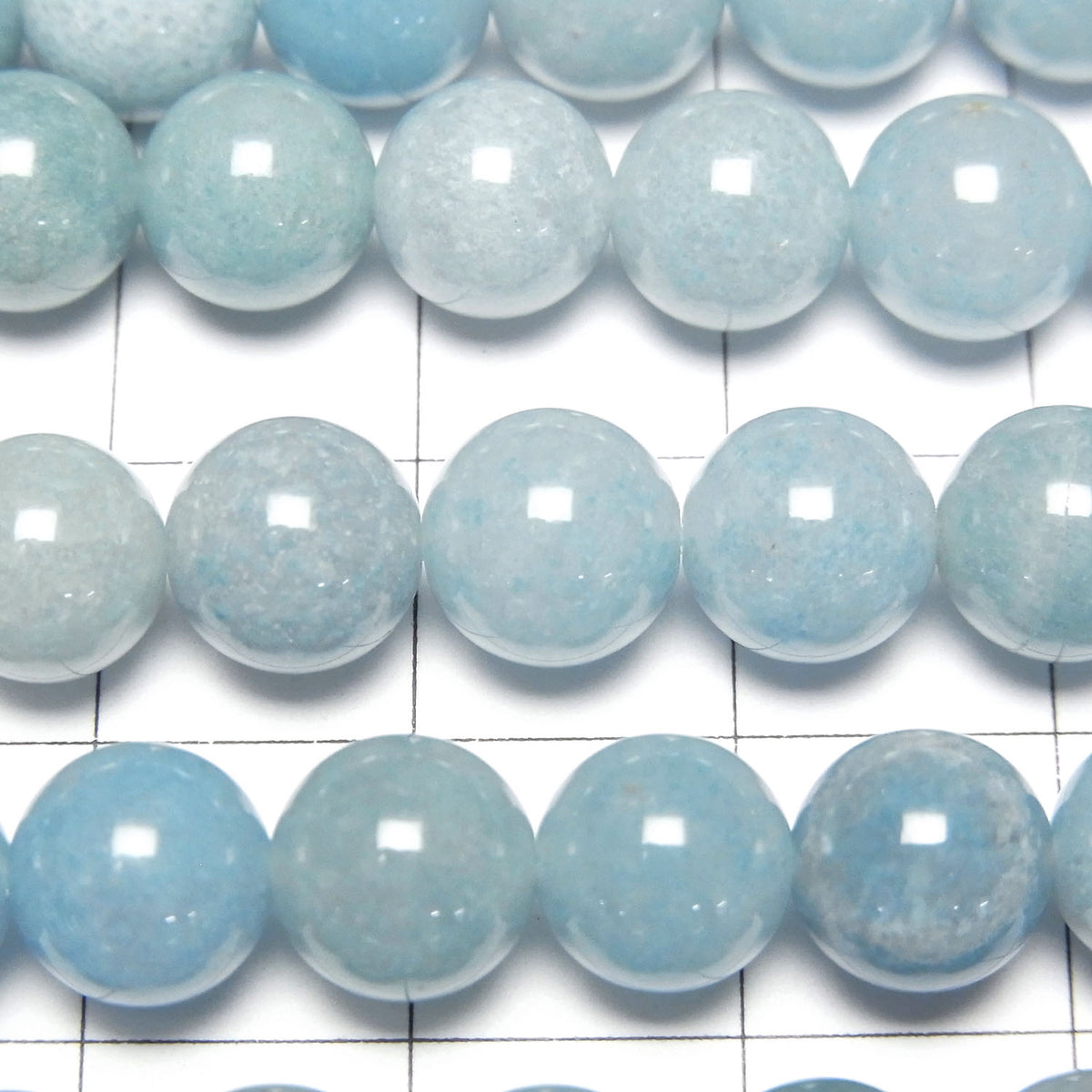 藍線石圓珠 8mm 1/4或1串珠子 (約15英吋/36公分)