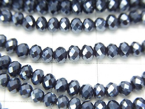 1strand $1.79! Glass Beads Faceted Button Rondelle 3x3x2mm navy 1strand beads (aprx.13inch / 33cm)