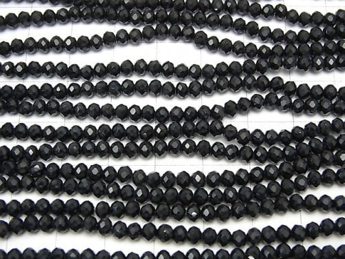 1 Strang 1,79 $! Glasperlen Facettierte Knopf Rondelle 3 x 3 x 2 mm Schwarz 1 Strang Perlen (ca. 15 Zoll / 38 cm)