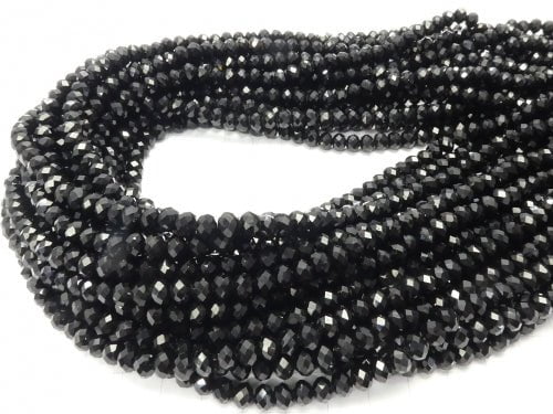 1strand $2.39! Glass Beads Faceted Button Rondelle 6 x 6 x 4 mm Black 1 strand beads (aprx.17 inch / 42 cm)