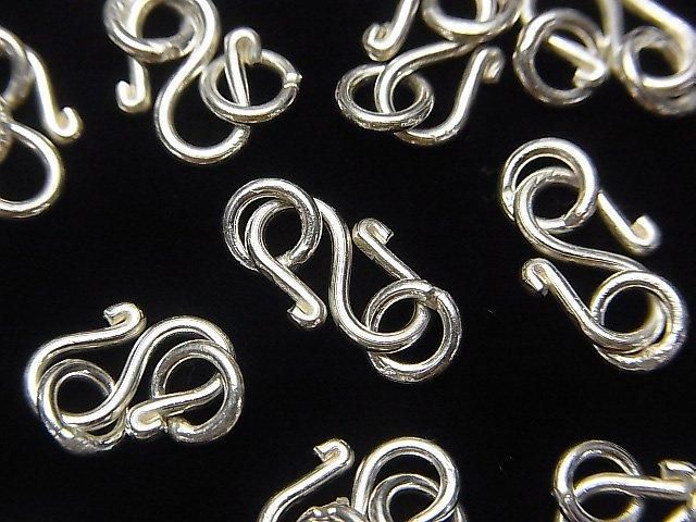 Karen Silver Jump Ring with S Hook, 12x8mm, White Silver, 1pc