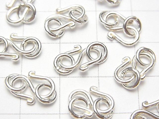 Karen Silver Jump Ring with S Hook, 12x8mm, White Silver, 1pc