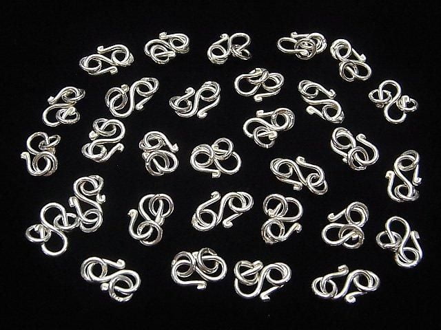 Karen Silver Jump Ring with S Hook, 12x8mm, White Silver, 1pc