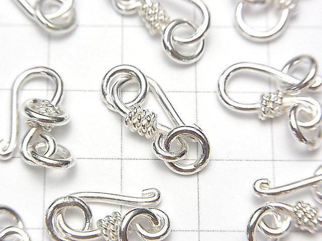 Karen Silver Jump Ring with U-Hook, 15x7mm, White Silver, 1pc