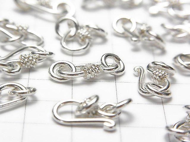 Karen Silver Jump Ring with U-Hook, 15x7mm, White Silver, 1pc
