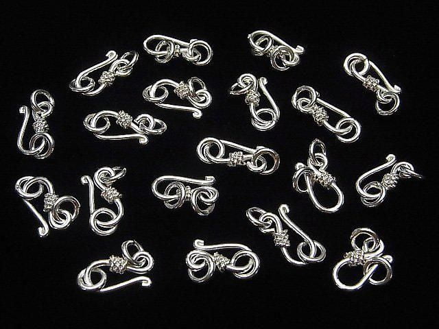 Karen Silver Jump Ring with U-Hook, 15x7mm, White Silver, 1pc