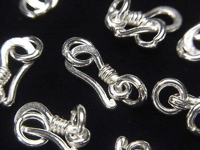 Karen Silver Jump Ring with U-Hook, 14x6mm, White Silver, 1pc