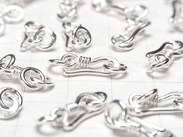 Karen Silver Jump Ring with U-Hook, 14x6mm, White Silver, 1pc