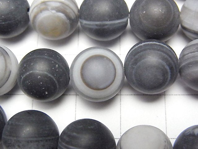 Frost Tibet Agate (Eye Agate) Round 12 mm half or 1strand beads (aprx. 15 inch / 36 cm)