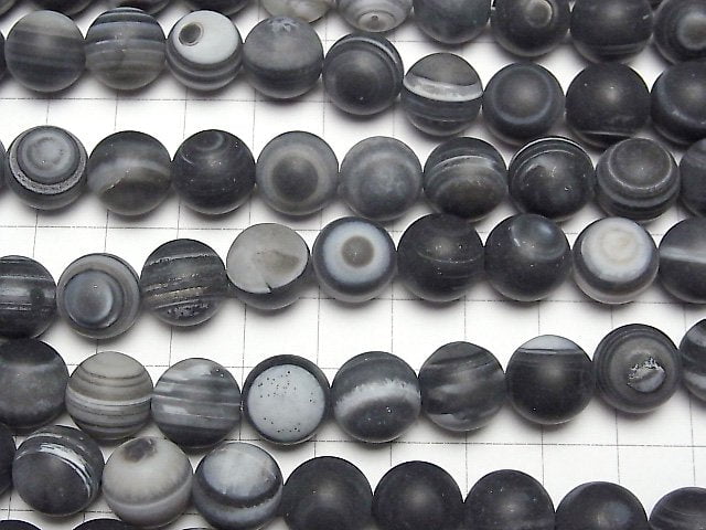 Frost Tibet Agate (Eye Agate) Round 12 mm half or 1strand beads (aprx. 15 inch / 36 cm)
