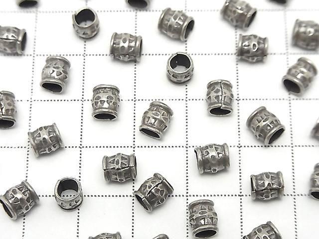 Karen Silver Patterned Rondelle 6.5x6x6mm 2pcs