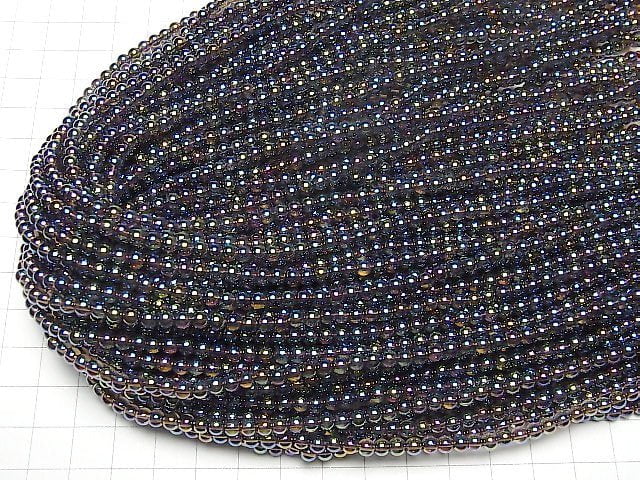 Flash,Smoky Quartz Round 4mm 1strand beads (aprx.15inch/38cm)