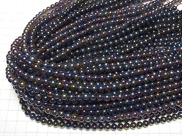 Flash,Smoky Quartz Round 6mm 1strand beads (aprx.15inch/38cm)