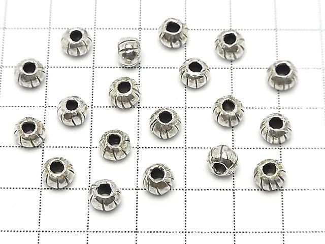 Karen Silver Line Carved Rondelle 7x7x5mm 2pcs