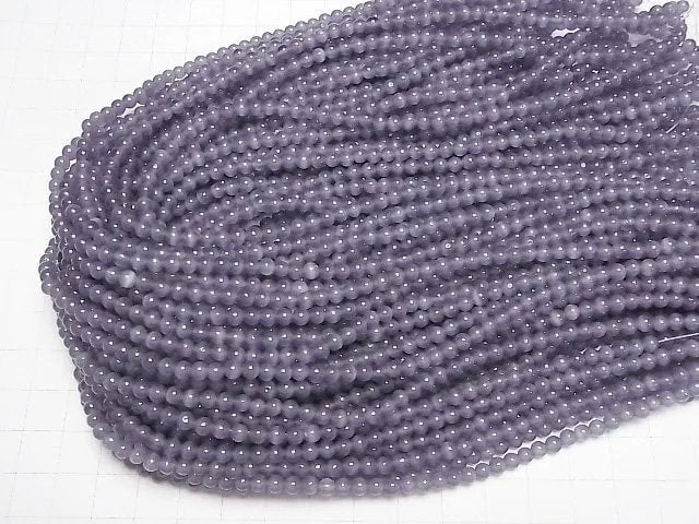 Lavendelvioletter Katzenauge Rund 4mm 1Strang Perlen (ca. 14 Zoll/35 cm)