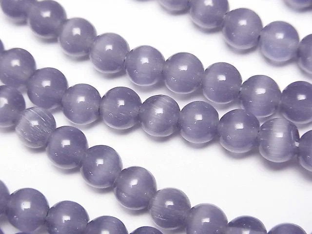 Lavender purple color Cat's Eye Round 5.5mm 1strand beads (aprx.14inch/34cm)