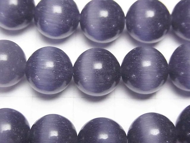 Lavender purple color Cat's Eye Round 11.5mm 1strand beads (aprx.14inch/35cm)